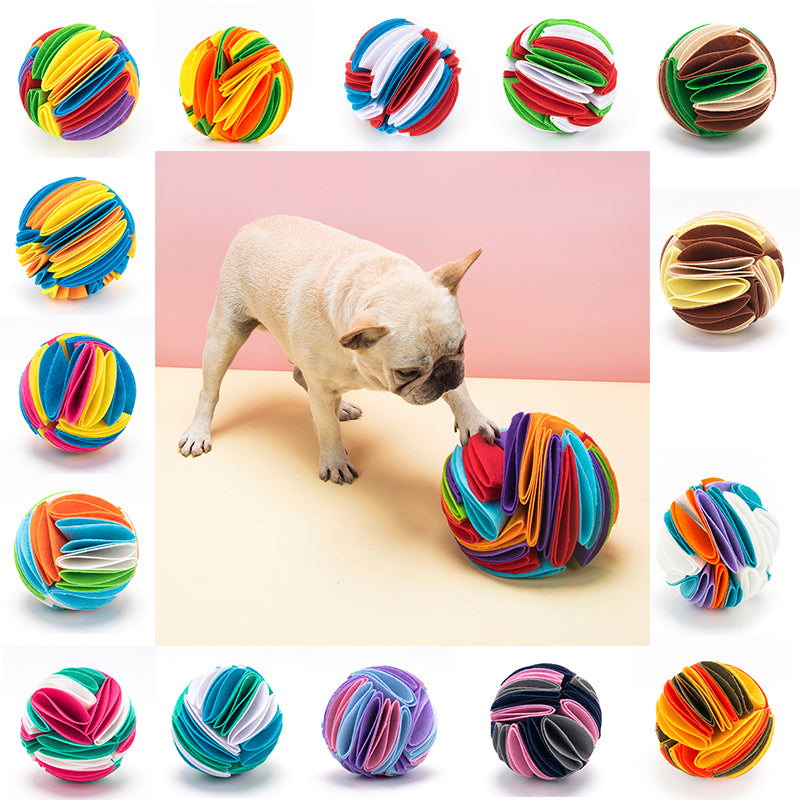 Snuffle ball included in the Dog Enrichment Kit