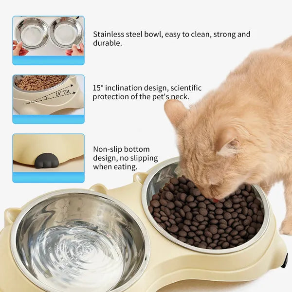 Grey Double Pet Feeding Bowl – supplier product photo