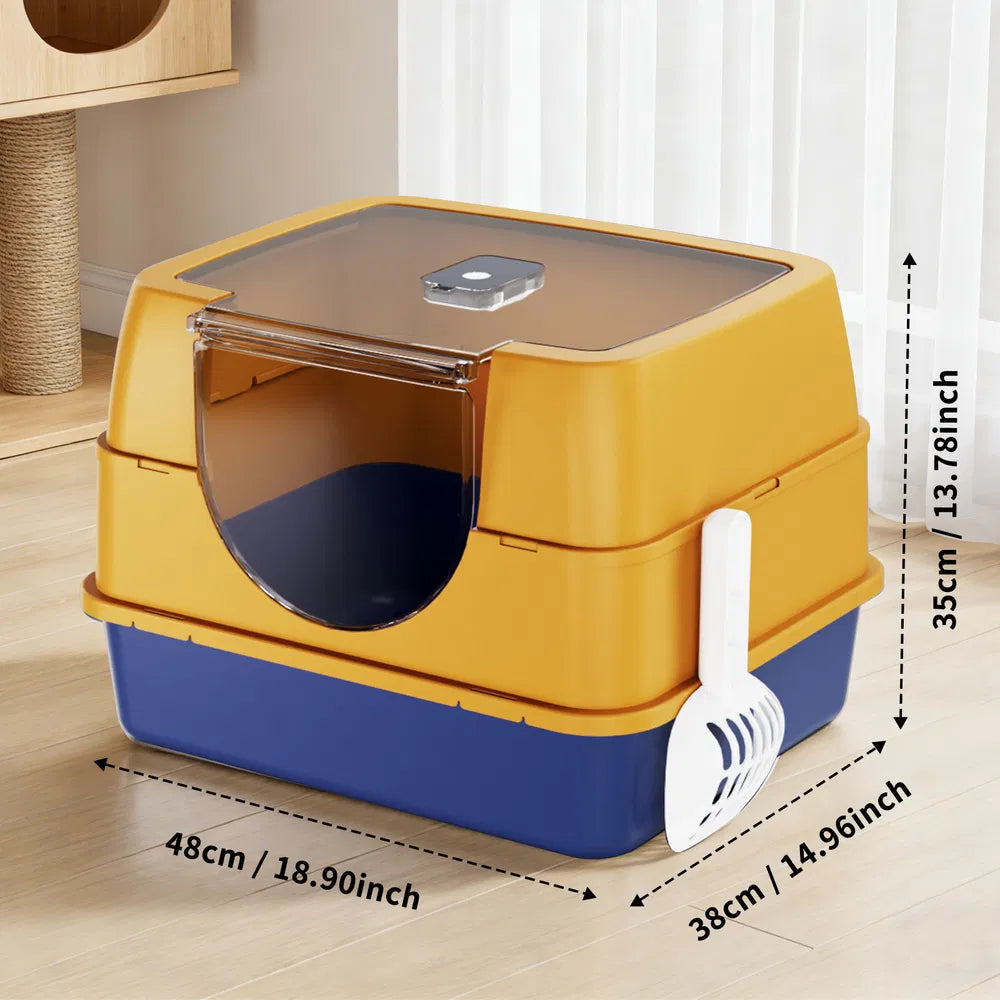Orange Covered Cat Litter Box