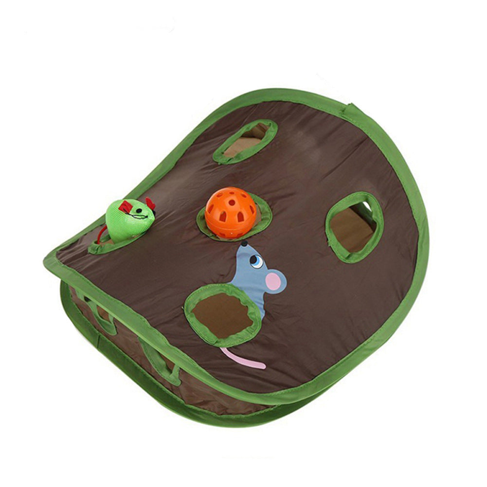 Cute Pet Cat Interactive Hide Seek Game 9 Holes Tunnel Mouse Hunt Intelligence Toy Pet Hidden Hole Kitten Foldable Toys — product detail