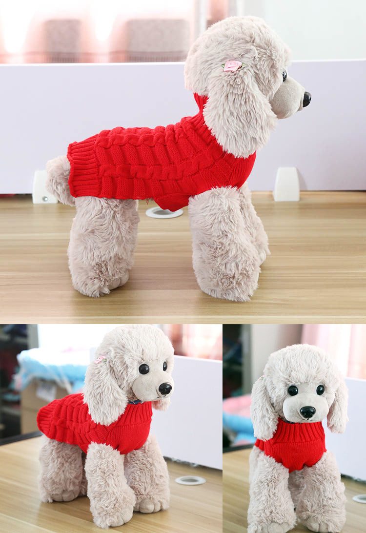 Cashmere Twisted Rope Pet Sweater, Dog Clothes, Pet Products — product detail