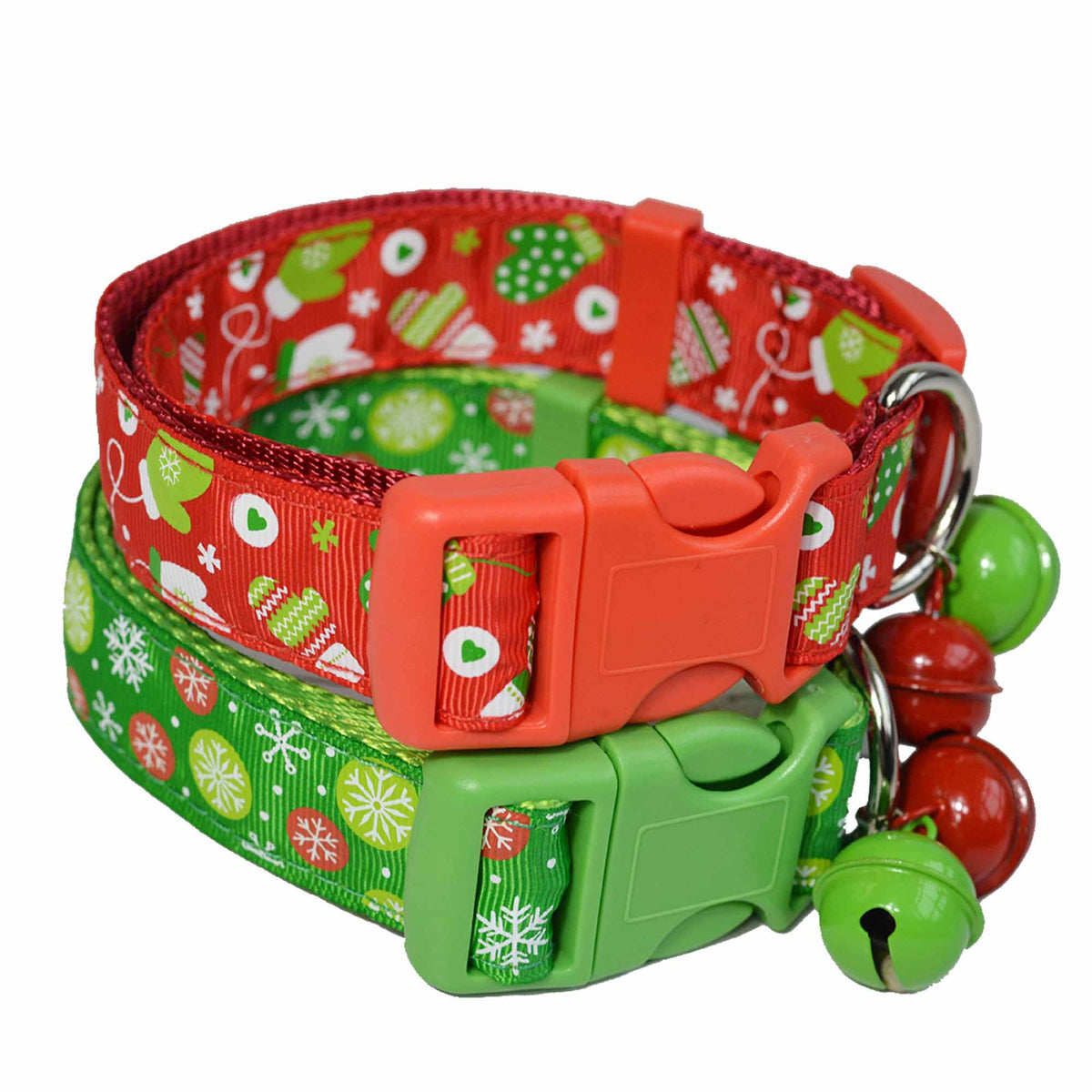Christmas Print Pet Collar with Bell — product detail