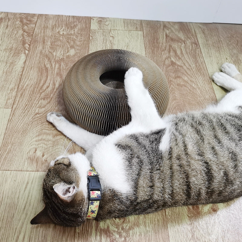 Foldable cat scratcher included in the Cat Lounge and Scratch Kit