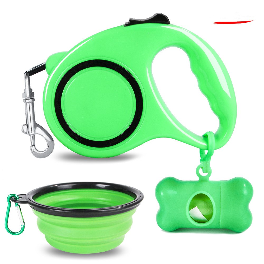 Dog Traction Rope Folding Dog Bowl