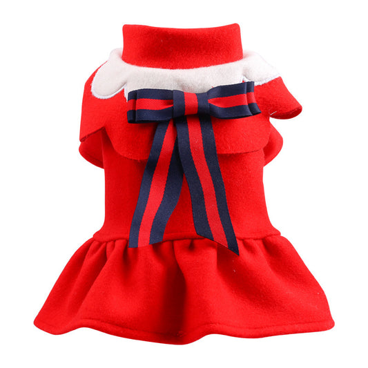 Bow-Trim Dog Dress