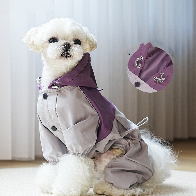 Lightweight dog raincoat included in the Rainy-Day Dog Walk Kit