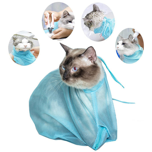 Adjustable Mesh Cat Grooming Bag