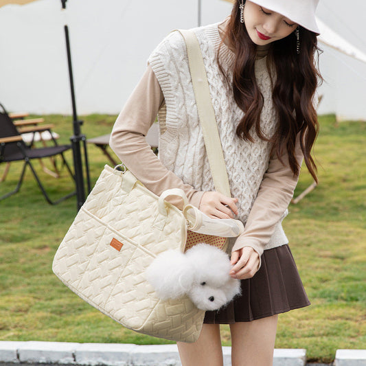 Quilted Pet Carrier Tote