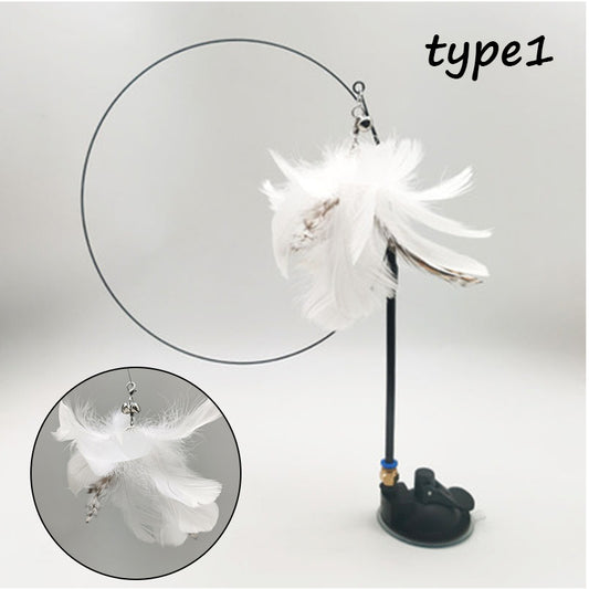 Suction-Cup Cat Teaser with Feather Lure