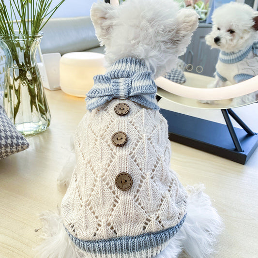 Knit Pet Sweater with Bow