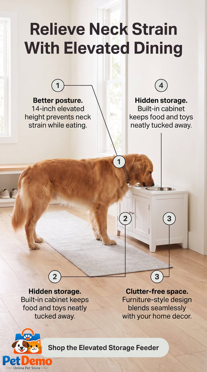Large Dog Feeding Station with Storage