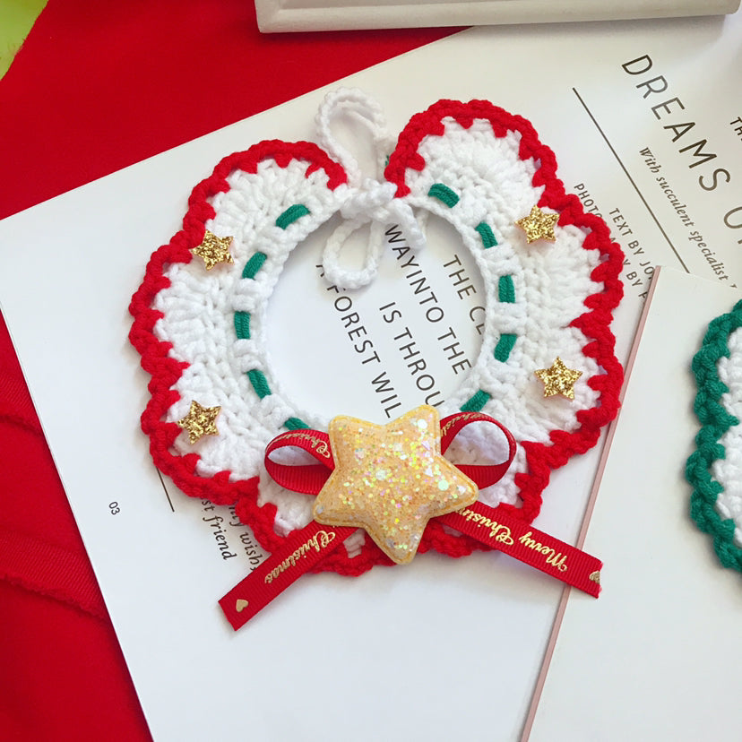 Wool Pet Collar Hand Woven Collar Christmas Pet Accessories — product detail
