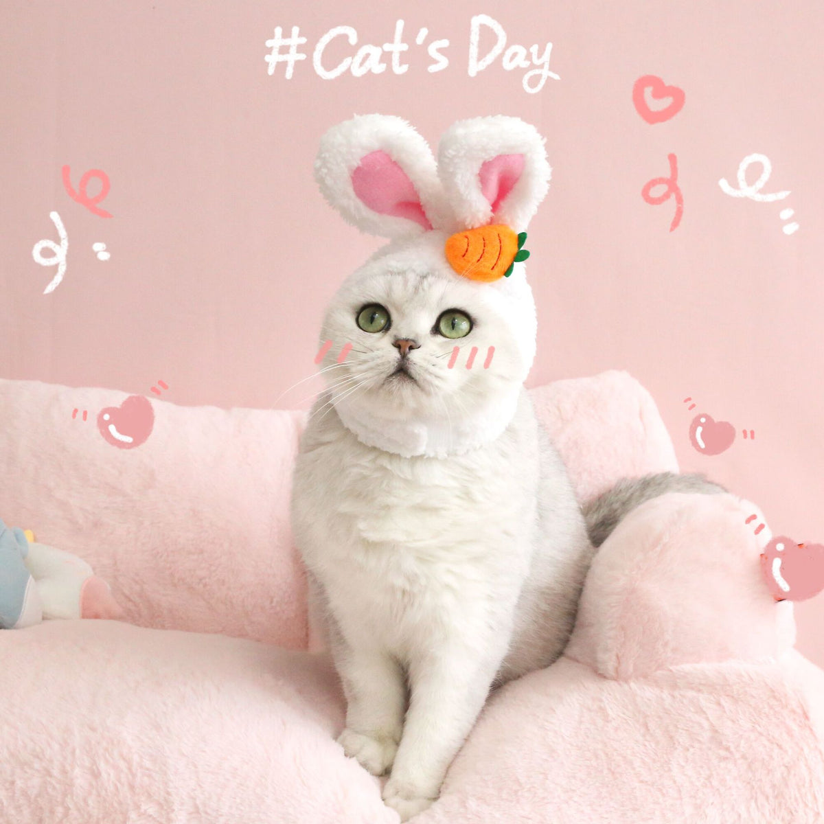 Plush Cartoon Cat Dog Rabbit Ears Cute Easter Decoration Hat Head Cover Pets Products — product detail