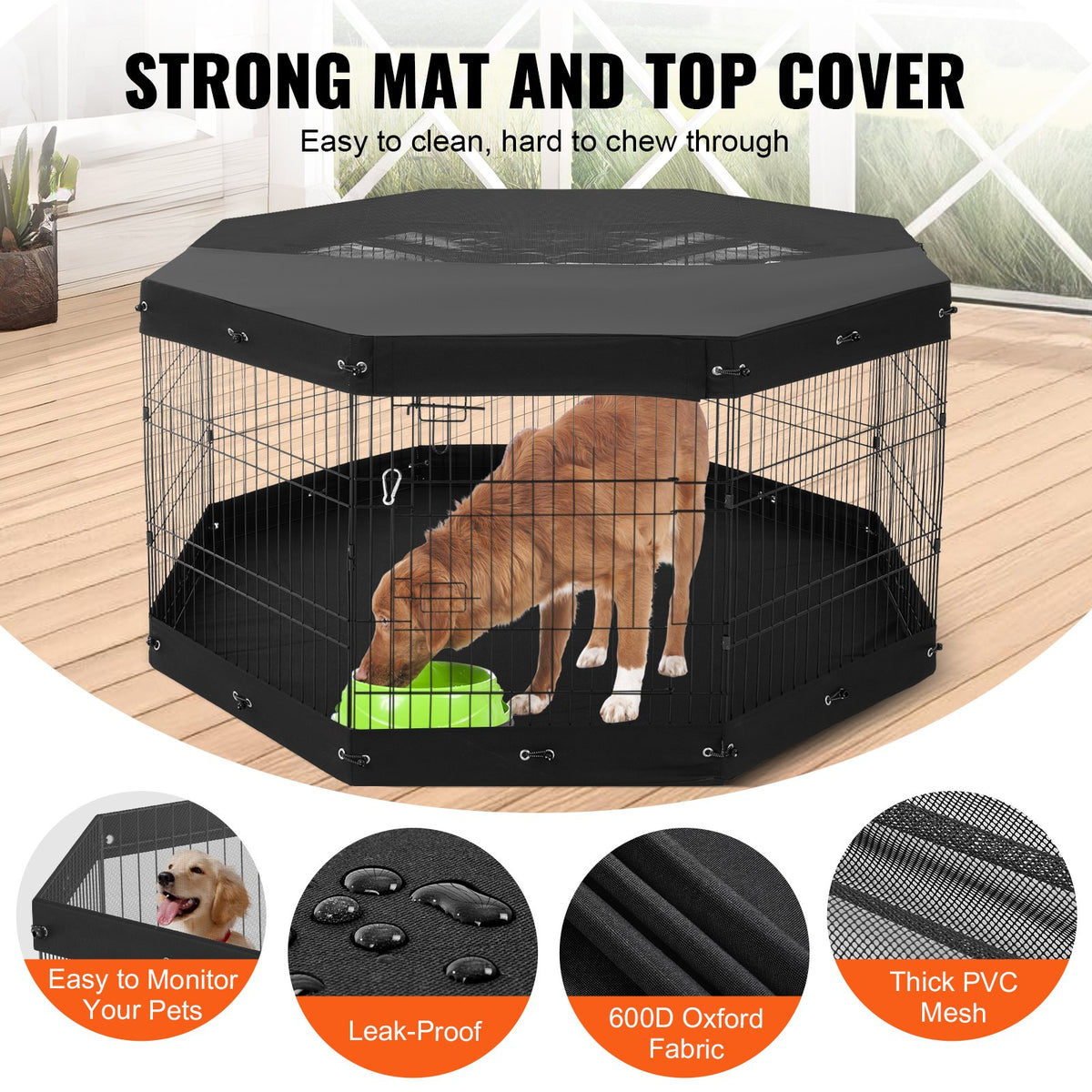 30-Inch Eight-Panel Dog Playpen — product detail