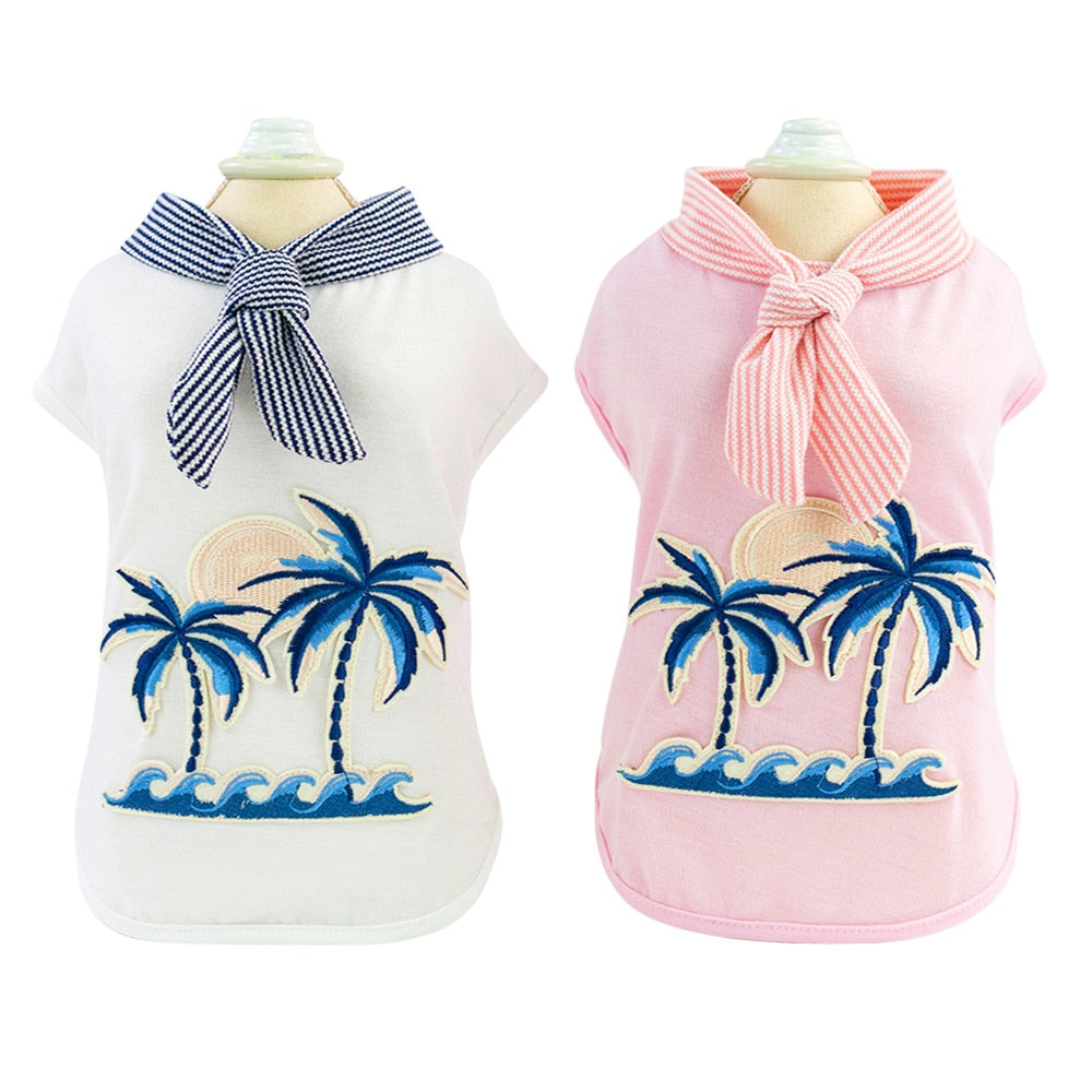 Coconut tree embroidery from pet clothing — product detail