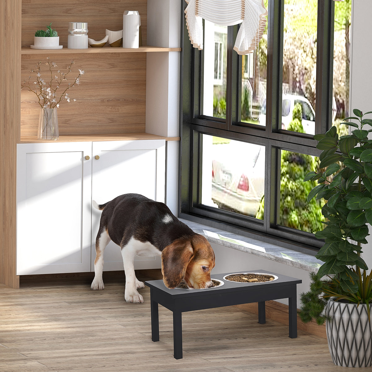 23-Inch Wooden Dog Feeding Station — product detail