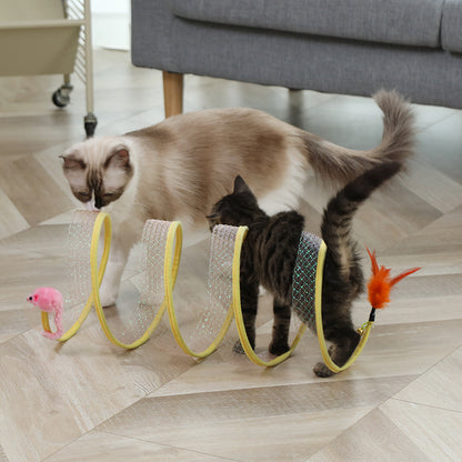 Cat Pets Toys Mouse Shape Balls Foldable Cat Kitten Play Tunnel Funny Cat Stick Mouse Supplies Simulation Mouse Pet Accessories — product detail