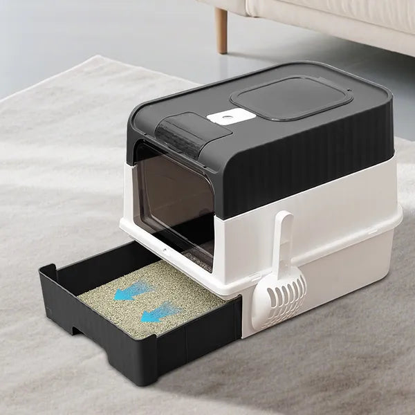 Dual-Entry Cat Litter Box with Drawer – supplier product photo
