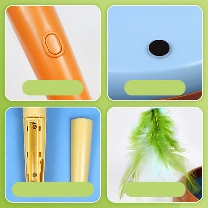 2 In 1 Pet Cat Toy With Feather For Self-play Cat Turntable Pets Supplies Cat Toy Toys Cats Items Products — product detail