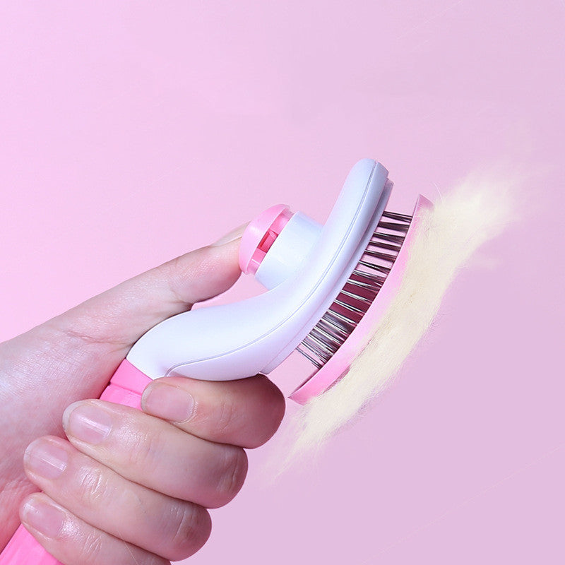 Cat Self-Cleaning Comb Stainless Steel Dog Comb Hair Brush One Key To Remove Floating Artifact — product detail