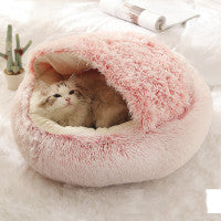 2 In 1 Dog And Cat Bed Pet Winter Bed Round Plush Warm Bed House Soft Long Plush Pets Bed — product detail