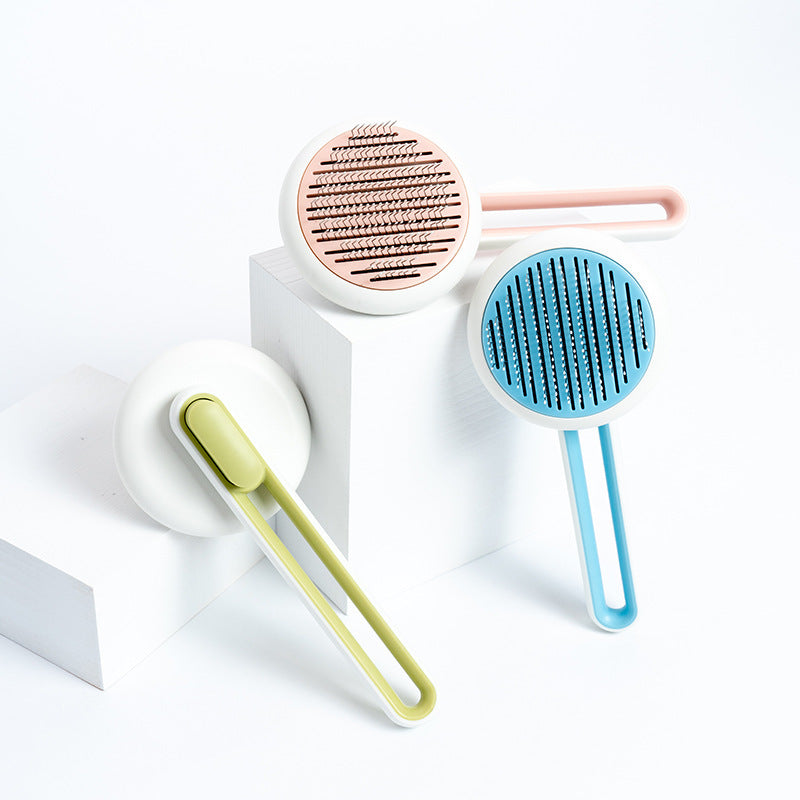 Pet Dog Hair Remover Cat Brush Grooming Tool Automatic Massage Comb Round Hair Brush For Cat Dog Pet Supplies — product detail
