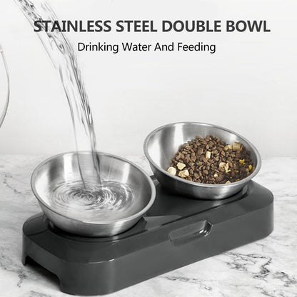 Pet Stainless Steel Bowl Pet Double Night — product detail