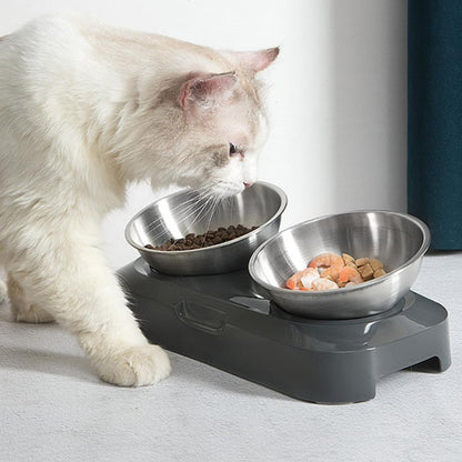 Pet Stainless Steel Bowl Pet Double Night — product detail