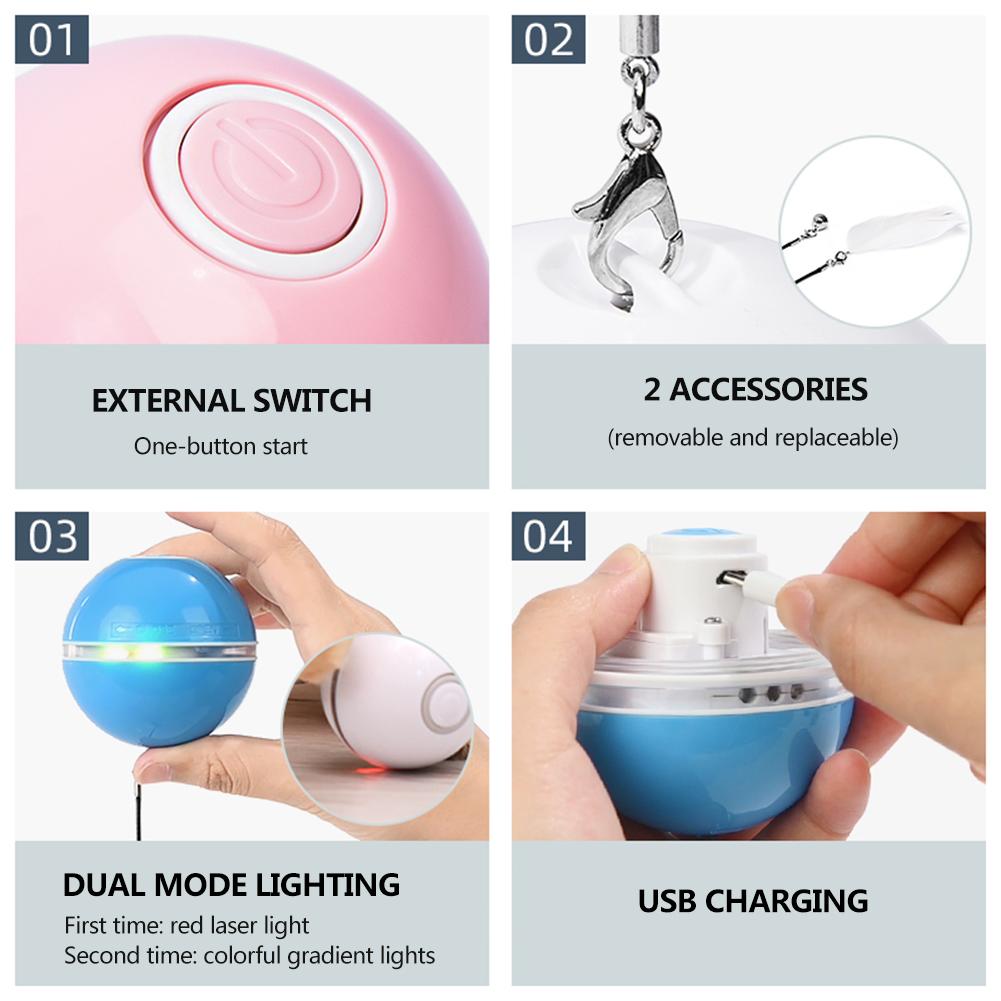 LED Laser Electronic Rolling Pet Funny Cat Toy Ball — product detail