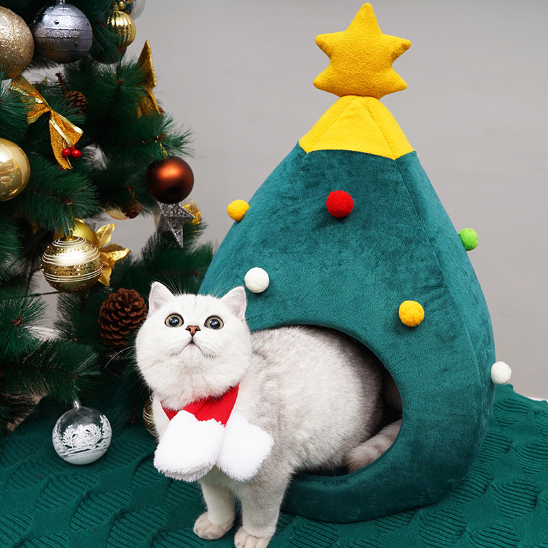 Christmas Tree Pet Bed Winter Warm Pet Nest Cat House Dog pet supplies — product detail