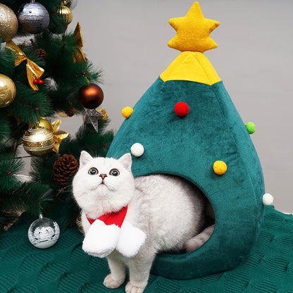 Christmas Tree Pet Bed Winter Warm Pet Nest Cat House Dog pet supplies — product detail