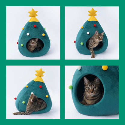 Christmas Tree Pet Bed Winter Warm Pet Nest Cat House Dog pet supplies — product detail