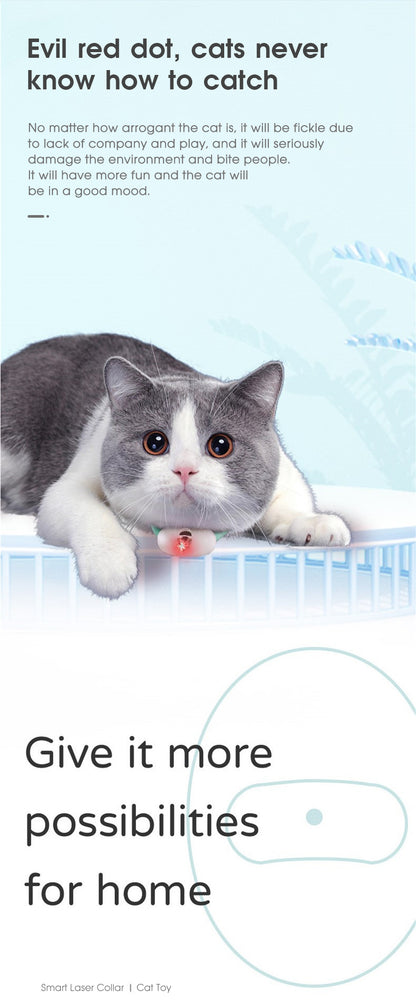 Automatic Cat Toy Smart Laser Teasing Cat Collar Electric USB Charging Kitten Amusing Toys Interactive Training Pet Items — product detail