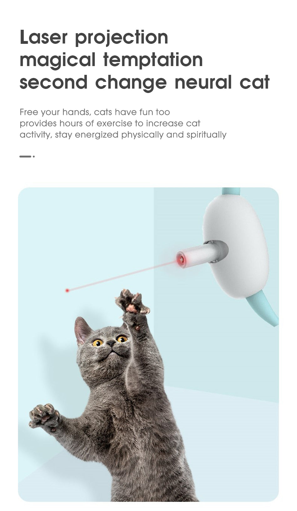 Automatic Cat Toy Smart Laser Teasing Cat Collar Electric USB Charging Kitten Amusing Toys Interactive Training Pet Items — product detail