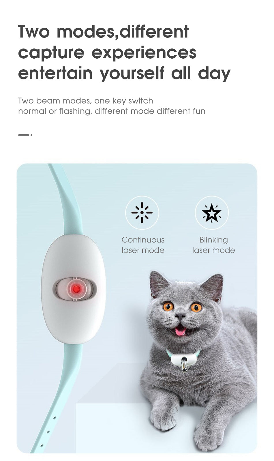 Automatic Cat Toy Smart Laser Teasing Cat Collar Electric USB Charging Kitten Amusing Toys Interactive Training Pet Items — product detail