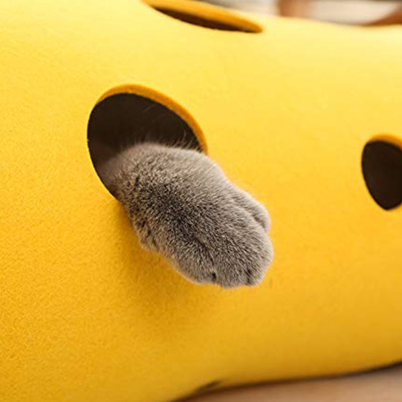 Cat Tunnel Cat Toy Felt Pom Splicing Deformable Kitten Nest Collapsible Tube House Tunnel Interactive Pet Toy Cat Accessories — product detail