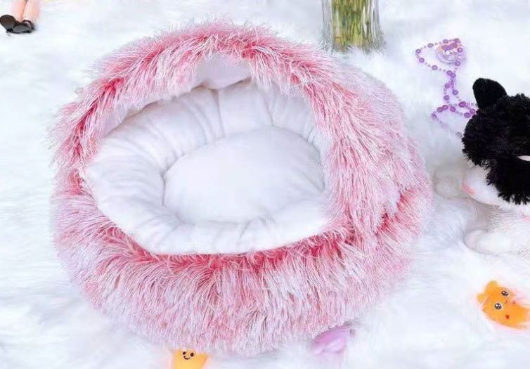 2 In 1 Dog And Cat Bed Pet Winter Bed Round Plush Warm Bed House Soft Long Plush Pets Bed — product detail