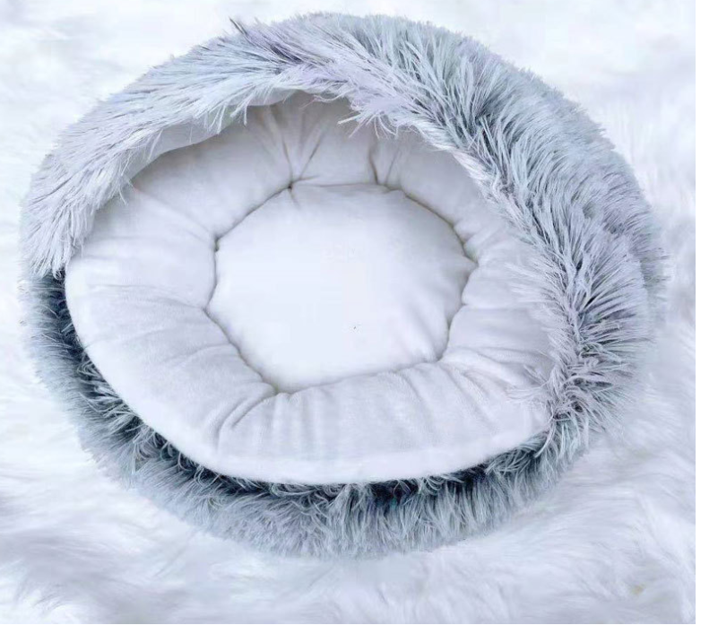 2 In 1 Dog And Cat Bed Pet Winter Bed Round Plush Warm Bed House Soft Long Plush Pets Bed — product detail