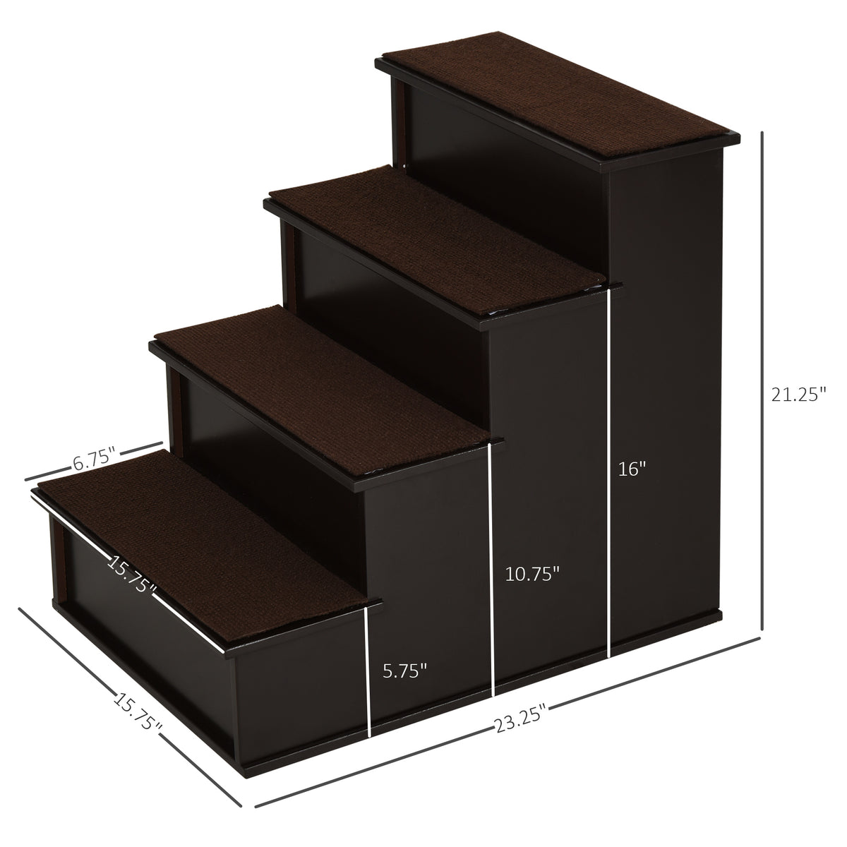 Cushioned Pet Steps — Brown — product detail