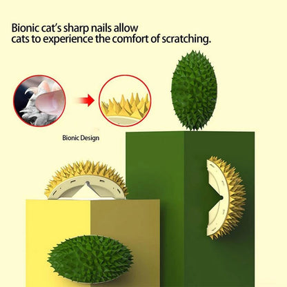Durian Cat Brush, Dog Cat Self Groomer, Wall Corner Scratcher Massage Combs Durian Shape Molars Eat Slowly Toys Multifunctional Scratch Massager Tool Pets Clean Teeth Healthy Toys — product detail