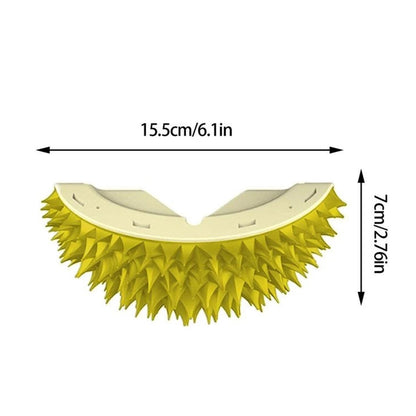 Durian Cat Brush, Dog Cat Self Groomer, Wall Corner Scratcher Massage Combs Durian Shape Molars Eat Slowly Toys Multifunctional Scratch Massager Tool Pets Clean Teeth Healthy Toys — product detail