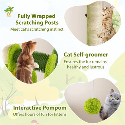 Palm-Tree Cat Scratcher with Grooming Brush — product detail