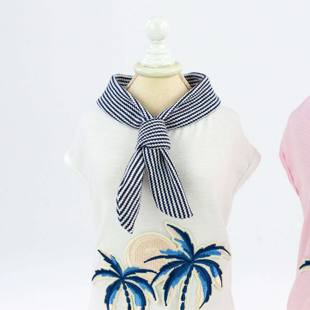 Coconut tree embroidery from pet clothing — product detail