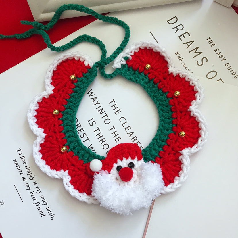 Wool Pet Collar Hand Woven Collar Christmas Pet Accessories — product detail