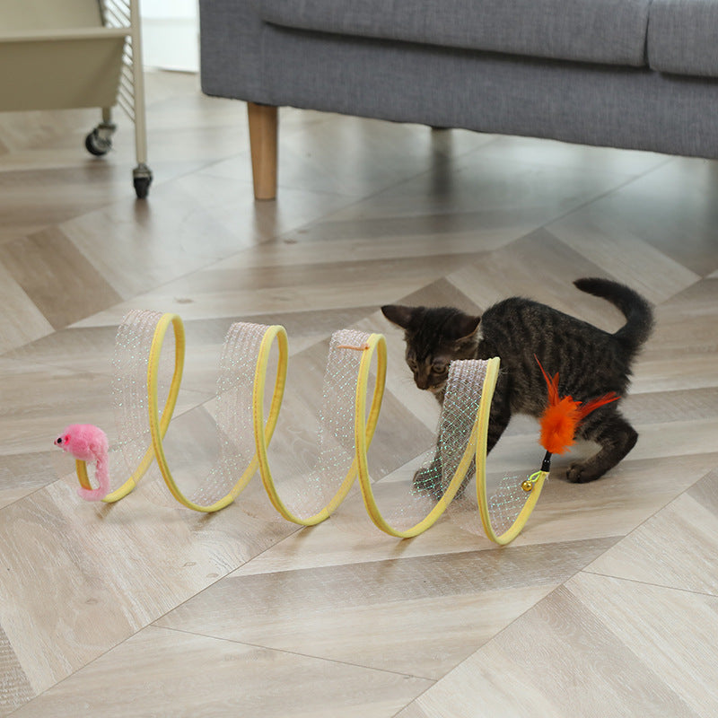 Cat Pets Toys Mouse Shape Balls Foldable Cat Kitten Play Tunnel Funny Cat Stick Mouse Supplies Simulation Mouse Pet Accessories — product detail