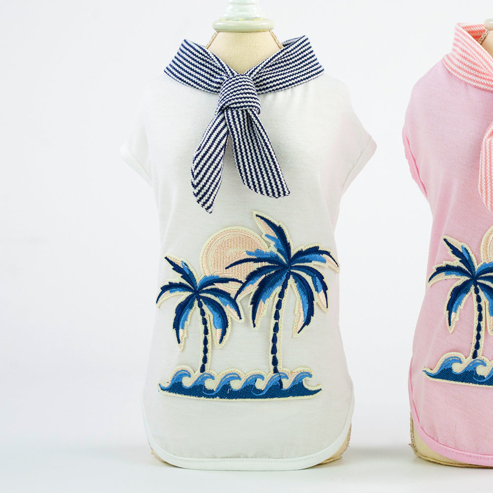 Coconut tree embroidery from pet clothing — product detail