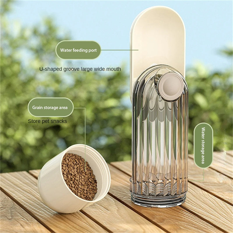 2 In 1 Pet Water Cup Segment Design Green Dog Walking Portable Drinking Cup Dog Feeding Supplies Pet Supplies Dog Walking Water Feeder Pets Products — product detail