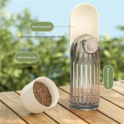 2 In 1 Pet Water Cup Segment Design Green Dog Walking Portable Drinking Cup Dog Feeding Supplies Pet Supplies Dog Walking Water Feeder Pets Products — product detail