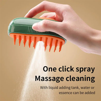 Steamy Cat Brush Cat Dog Grooming Comb Electric Self Cleaning Steam Cat Brush For Massage Avocado Shape Pet Spray Cat Grooming — product detail