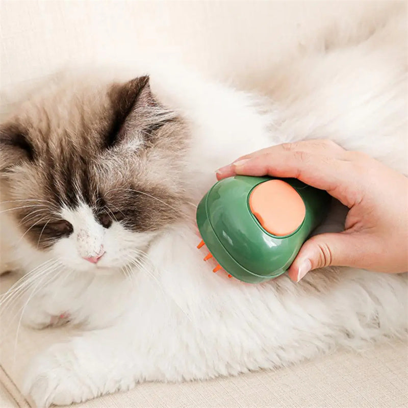 Steamy Cat Brush Cat Dog Grooming Comb Electric Self Cleaning Steam Cat Brush For Massage Avocado Shape Pet Spray Cat Grooming — product detail